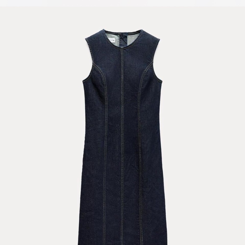 Zara midi denim dress NWOT